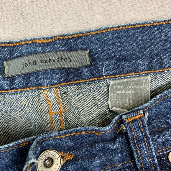 John Varvatos Men Pants 33 Blue Selvedge Jeans Authentic Fit Made In Italy 33x29 - Picture 5 of 12